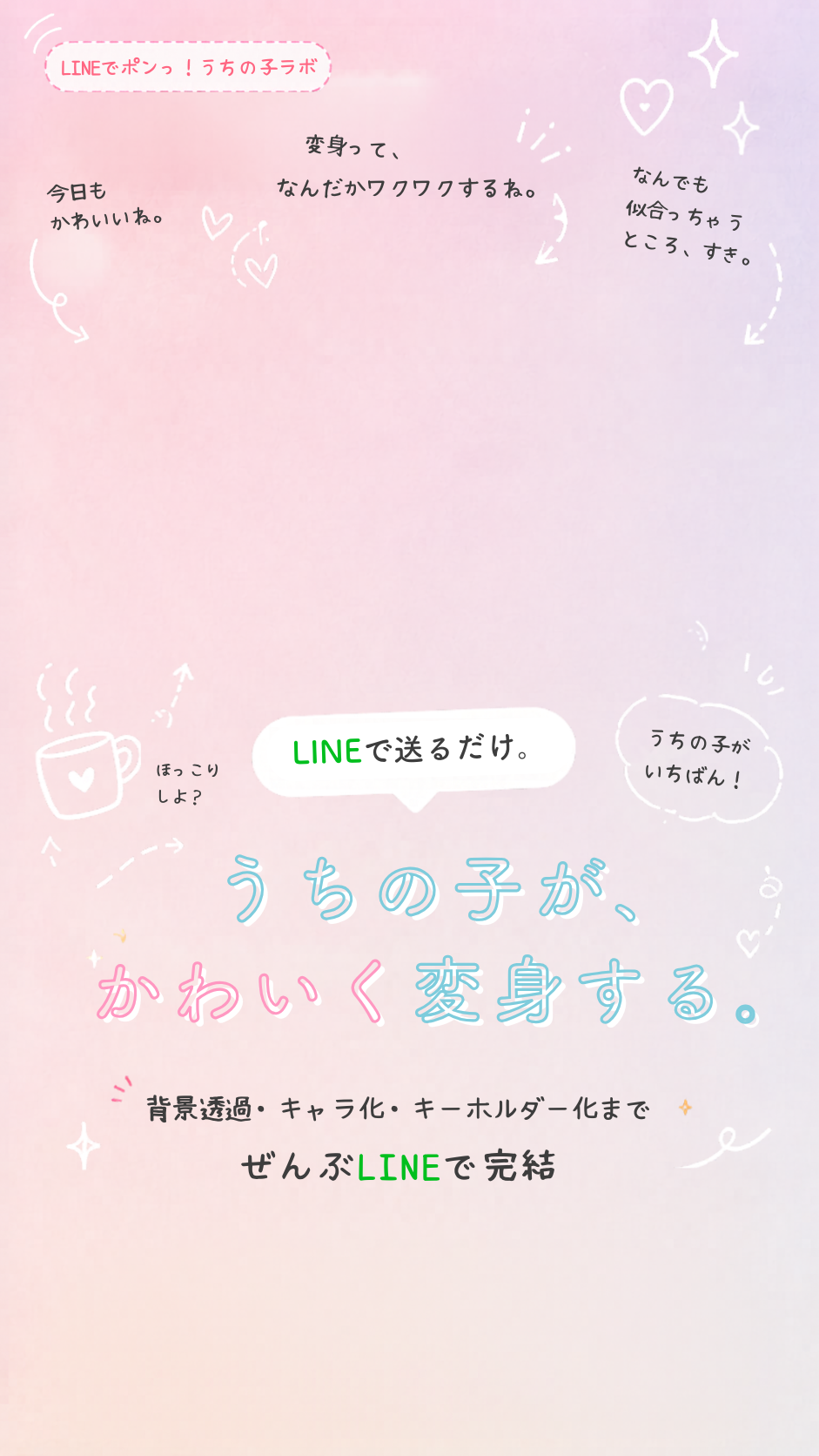 うちの子が、かわいく変身する。LINEでポンっ！うちの子ラボ